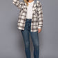 Plaid Print Hoodie Fleece Jacket