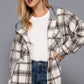 Plaid Print Hoodie Fleece Jacket