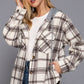 Plaid Print Hoodie Fleece Jacket