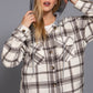 Plaid Print Hoodie Fleece Jacket