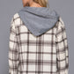 Plaid Print Hoodie Fleece Jacket