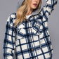 Plaid Print Hoodie Fleece Jacket