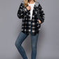 Plaid Print Hoodie Fleece Jacket