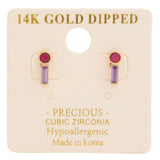 14k Gold Dipped Cz Stone Stud Earring