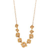 Flower shaped vintage pearl station short necklace