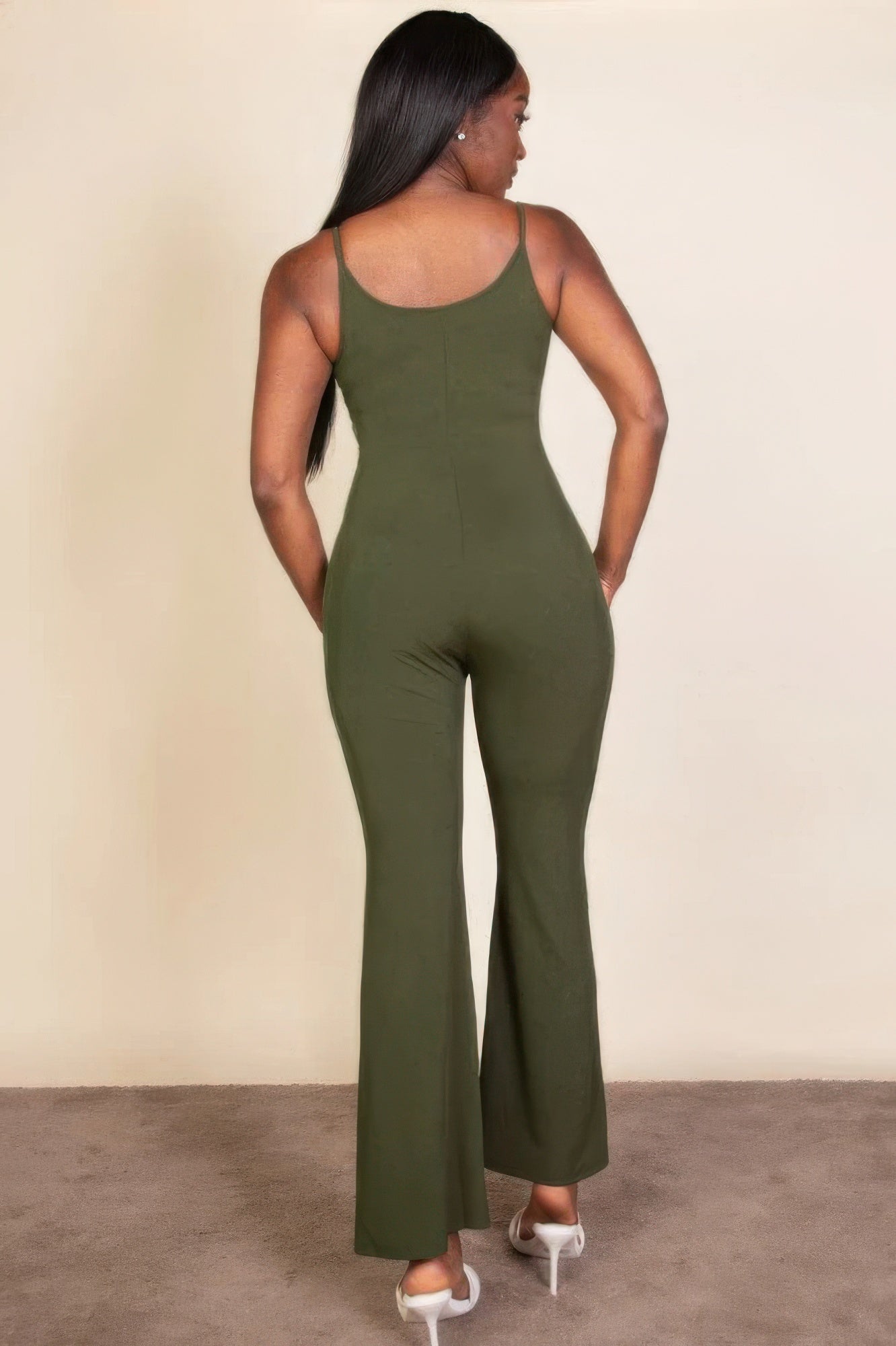 Ribbed sleeveless wide leg jumpsuit