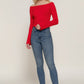 Long flare slv off shoulder sweater