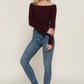 Long flare slv off shoulder sweater