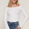 Long flare slv off shoulder sweater