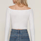 Long flare slv off shoulder sweater