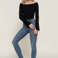 Long flare slv off shoulder sweater