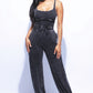 Washed Jumpsuit With Adjustable Ankle