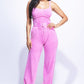 Washed Jumpsuit With Adjustable Ankle