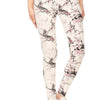 5-inch Long Yoga Style Banded Lined Floral Printed Knit Legging