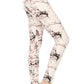 5-inch Long Yoga Style Banded Lined Floral Printed Knit Legging