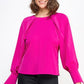 Raglan Long Sleeve Top With Back Neck Tie