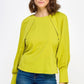 Raglan Long Sleeve Top With Back Neck Tie