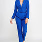 Single Button Crop Blazer With Tailored Pants Set