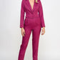 Single Button Crop Blazer With Tailored Pants Set