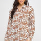 Printed Satin Long Sleeve Tunic Top