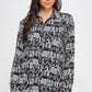 Printed Satin Long Sleeve Tunic Top