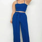 Plus Bustier Crop Cami Top & Slant Pocket Straight Pants