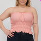 Plus Size Tiered Shirred Body Crop Top