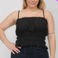 Plus Size Tiered Shirred Body Crop Top