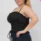 Plus Size Tiered Shirred Body Crop Top