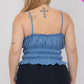 Plus Size Tiered Shirred Body Crop Top