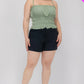 Plus Size Tiered Shirred Body Crop Top