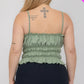 Plus Size Tiered Shirred Body Crop Top