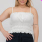 Plus Size Tiered Shirred Body Crop Top