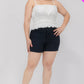 Plus Size Tiered Shirred Body Crop Top