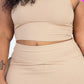 Plus Size Ribbed Cami Crop Top & Ruched Shorts Set