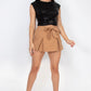 Ruched Sleeveless Asymmetric Crop Top