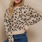 Long Slv Animal Jacquard Sweater