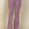 Wide waistband flare leg pants