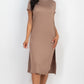 Side slit comfy midi dress