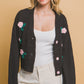 Mid cropped flower cardigan