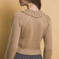 Short collard sweater