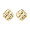 Gold plated stainless steel button earring