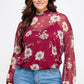 Mesh Floral Ls Top W/cami