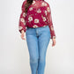 Mesh Floral Ls Top W/cami