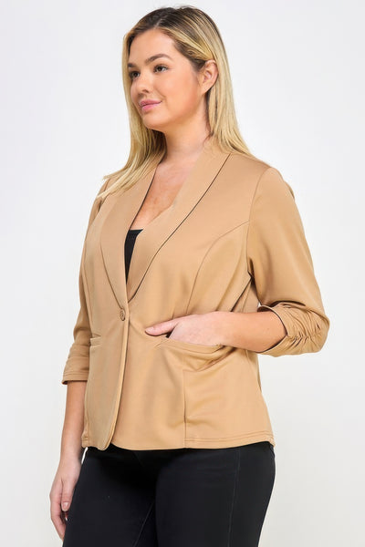 Techno Scuba Blazer With Pockets