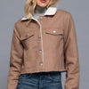 Button Closure Sherpa-lined Twill Jacket