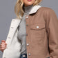 Button Closure Sherpa-lined Twill Jacket