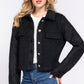 Long Slv Teddy Fleece Short Jacket