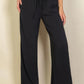 Drawstring Waist Wide Leg Minimalist Pants