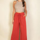 Drawstring Waist Wide Leg Minimalist Pants